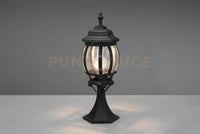 ELVO PALO SEGNAVIALI DA ESTERNO BOMBATO FUSIONE DI ALLUMINIO NERA E VETRO TRASPARENTE H. 49CM IP44 1 LUCE ATTACCO E27