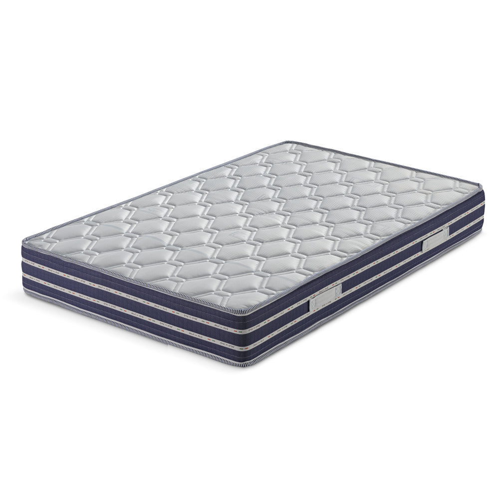 Materasso MADE IN ITALY EMERALD 120X190 con rivestimento in tessuto antibatterico Active Fiber e fascia traspirante laterale