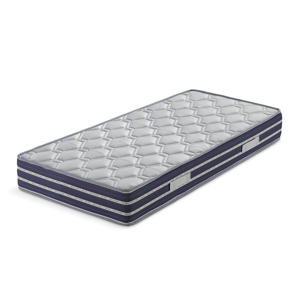 Materasso MADE IN ITALY EMERALD 80X190 con rivestimento in tessuto antibatterico Active Fiber e fascia traspirante laterale