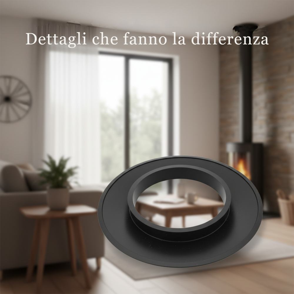 Rosone finitura arredo ø 80 mm silicone canale fumo stufa pellet copertura