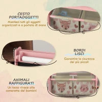 Lavagna per Bambini con Cavalletto 3 in 1 e 2 Contenitori, Età 3-8 anni, 54x46.5x93cm, Rosa