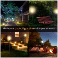 Set 2 Lampioni Solari per Giardino con 2 LED e Accensione Automatica, Nero