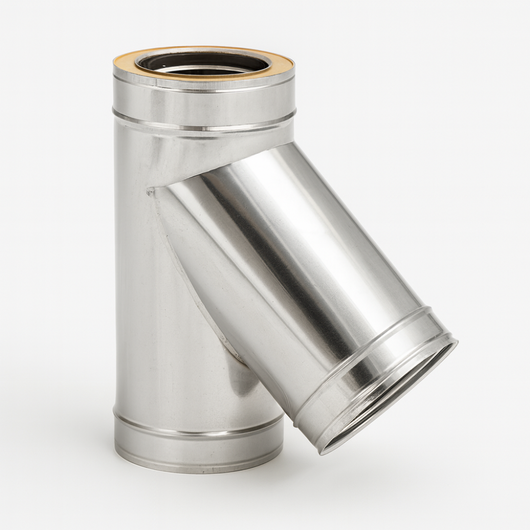 Raccordo braga 135° doppia parete metallica spessore 0,5 mm canna fumaria *** misura Ø 200/250 mm, confezione 1