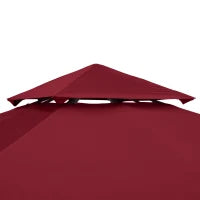 Tela di Ricambio per Gazebo Padiglione Tenda 3 x 3 m, in Poliestere ad Alta Densità 180 g/m², Rosso
