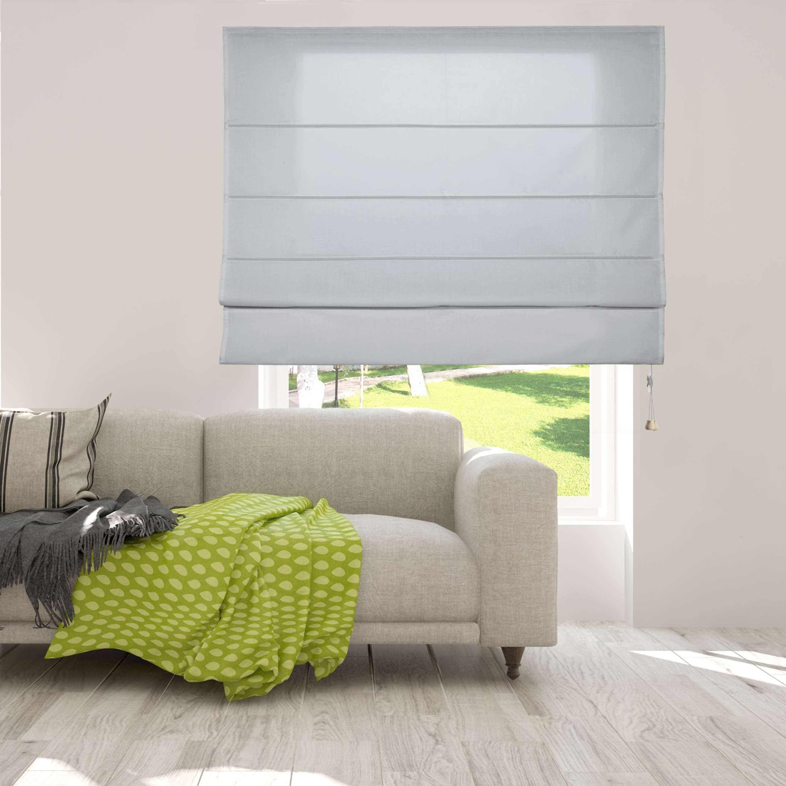 Tenda a Pacchetto Con Aste, Traslucida Per Finestre e Porte Grigio 105x250 cm