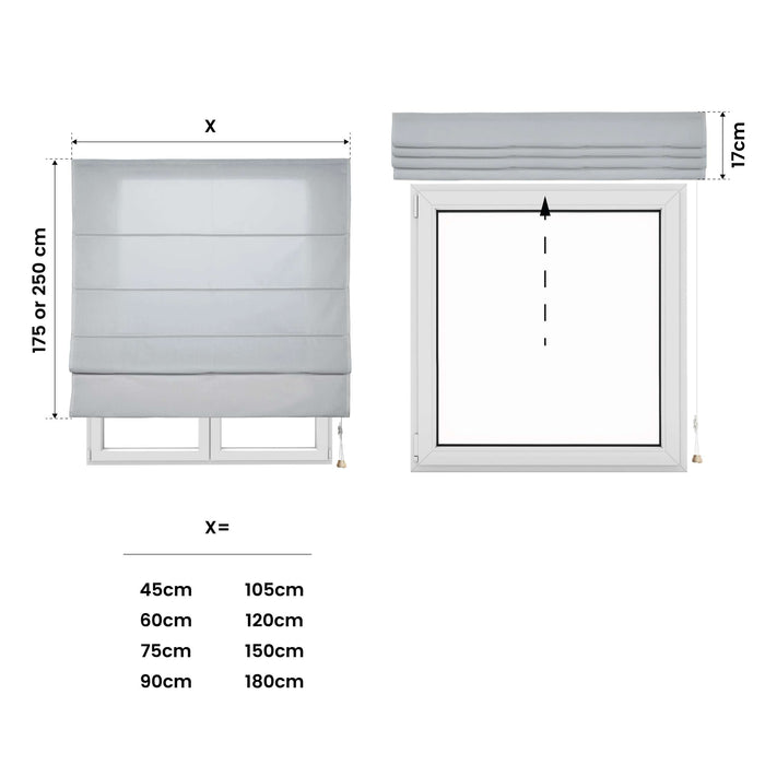 Tenda a Pacchetto Con Aste, Traslucida Per Finestre e Porte Grigio 90x250 cm