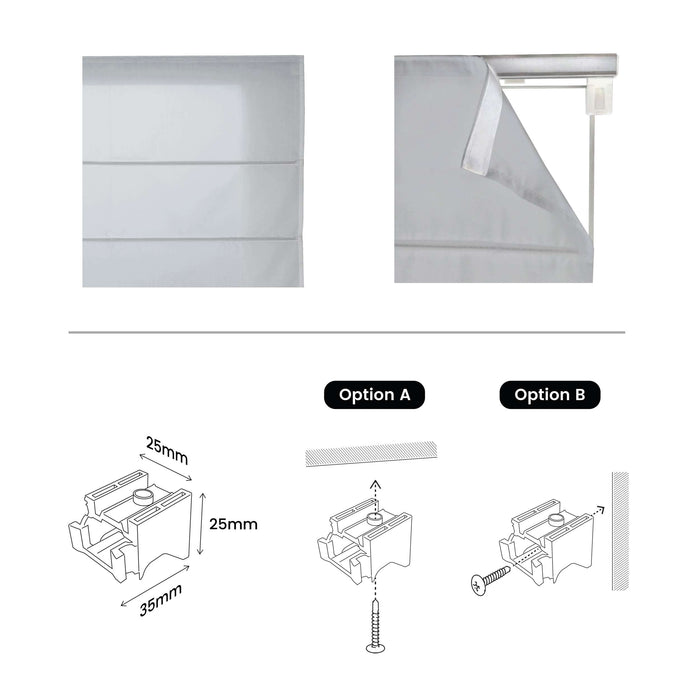 Tenda a Pacchetto Con Aste, Traslucida Per Finestre e Porte Grigio 120x250 cm