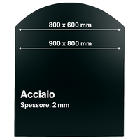 Pedana salva pavimento in lamiera stufa a pellet protezione cenere fuliggine *** misure 900 x 800 mm (tonda), confezi...
