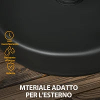 Base per Ombrellone da Giardino in Plastica PP max 18kg di Peso, Ø45x33 cm, Nero