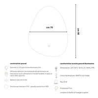 Specchio 5 mm a goccia retroilluminato led interruttore touch pvc e mdf *** misure 70x90 cm, tonalità dimmerabile 27...