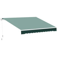 Tenda da Sole a Bracci 2.5x2m Avvolgibile Manuale in Alluminio e Poliestere Verde