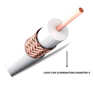 Cavo antenna tv bianco ecova spina e presa 10 mt