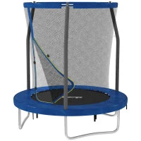 Trampolino per Bambini, Trampolino da Giardino con Rete di Sicurezza, Struttura in Acciaio, Ø 183 x 200 cm, Blu