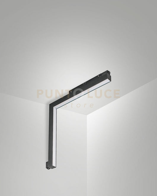 ERMES ANGOLO INTERNO NERO 3000K 2480LM 20W OPALE ON/OFF