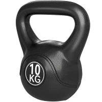 Kettlebell 10kg per Sport e Fitness con Base Piatta e Impugnatura, Kettlebell Pesi per Allenamento Home Gym Casa e Palestra, 25x19x28 cm, Nero