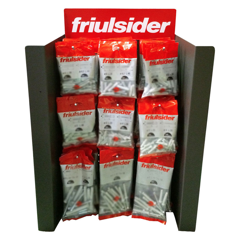 ESPOSITORE PER RIVETTI A STRAPPO cm. 39 x 18 x h.62 FRIULSIDER