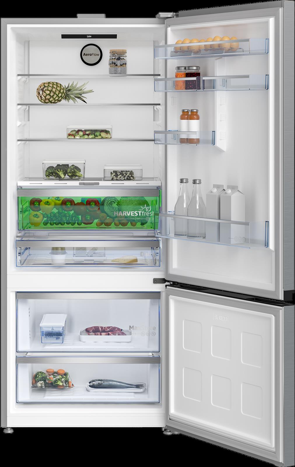 Frigoriero Combinato Beko B7RCNE595ZXPW Beyond 551 Litri Total No Frost Classe D (A187xL78xP76) AeroFlow Comparto Multizone Inox