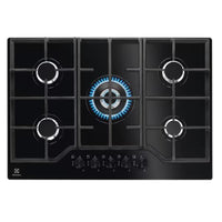 Piano Cottura A Gas Electrolux EGG7536K 5 Fuochi (L74xP51) Vetro Temperato Nero