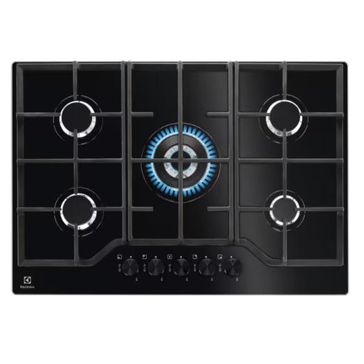Piano Cottura A Gas Electrolux EGG7536K 5 Fuochi (L74xP51) Vetro Temperato Nero