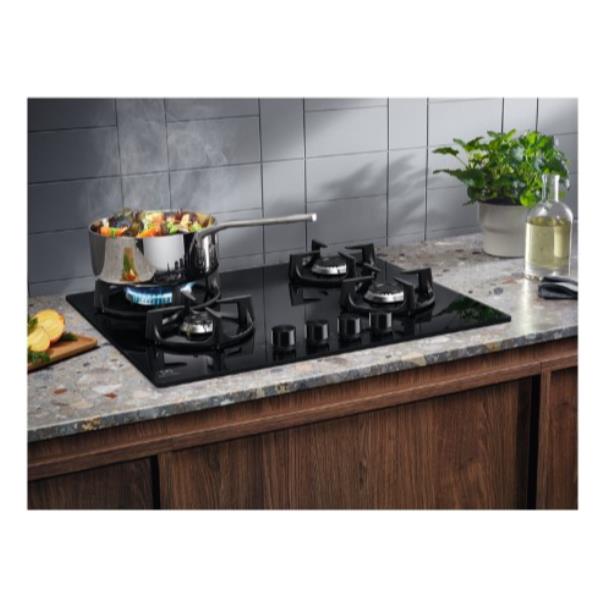 Piano Cottura a Gas Electrolux Serie 600 EGG64272K 4 fuochi (L59xP52) Vetro Nero