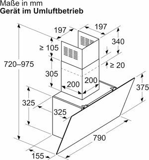 Cappa A Parete Bosch Serie 2 DWK85DK60 Vetro Nero Classe A (A32,5xL79xP32,5) Programma intensivo