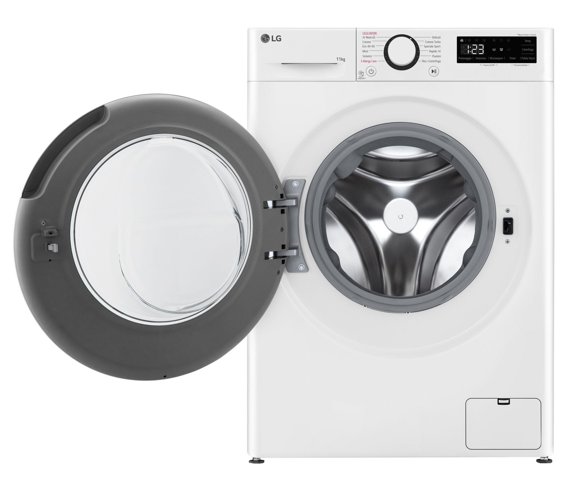 Lavatrice a Carico Frontale LG F4R3011NSWB Serie R3 11 kg Wi-Fi Classe A-10% 1400 Giri (A85×L60×P56,5) Bianco