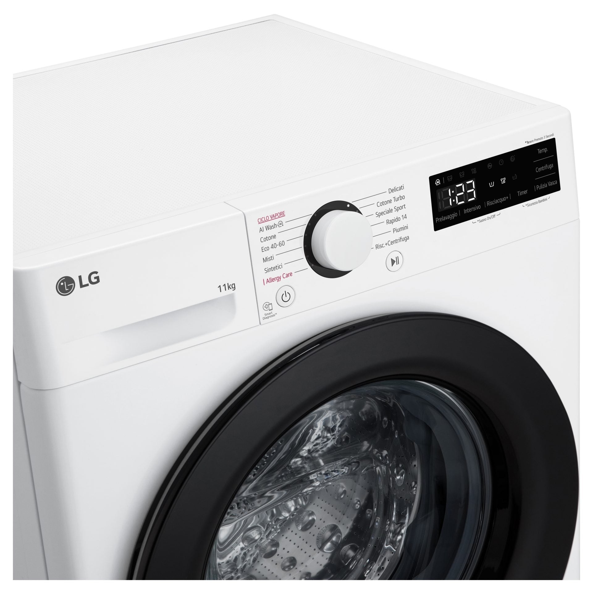 Lavatrice a Carico Frontale LG F4R3011NSWB Serie R3 11 kg Wi-Fi Classe A-10% 1400 Giri (A85×L60×P56,5) Bianco