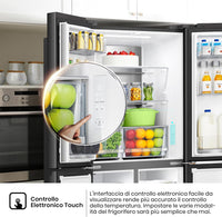 Frigorifero Multidoor 4 porte A Libera Installazione Hisense RQ5P470SAFE 483 Litri Classe E (A178,5xL79,4xP69,8) Total No Frost Nero