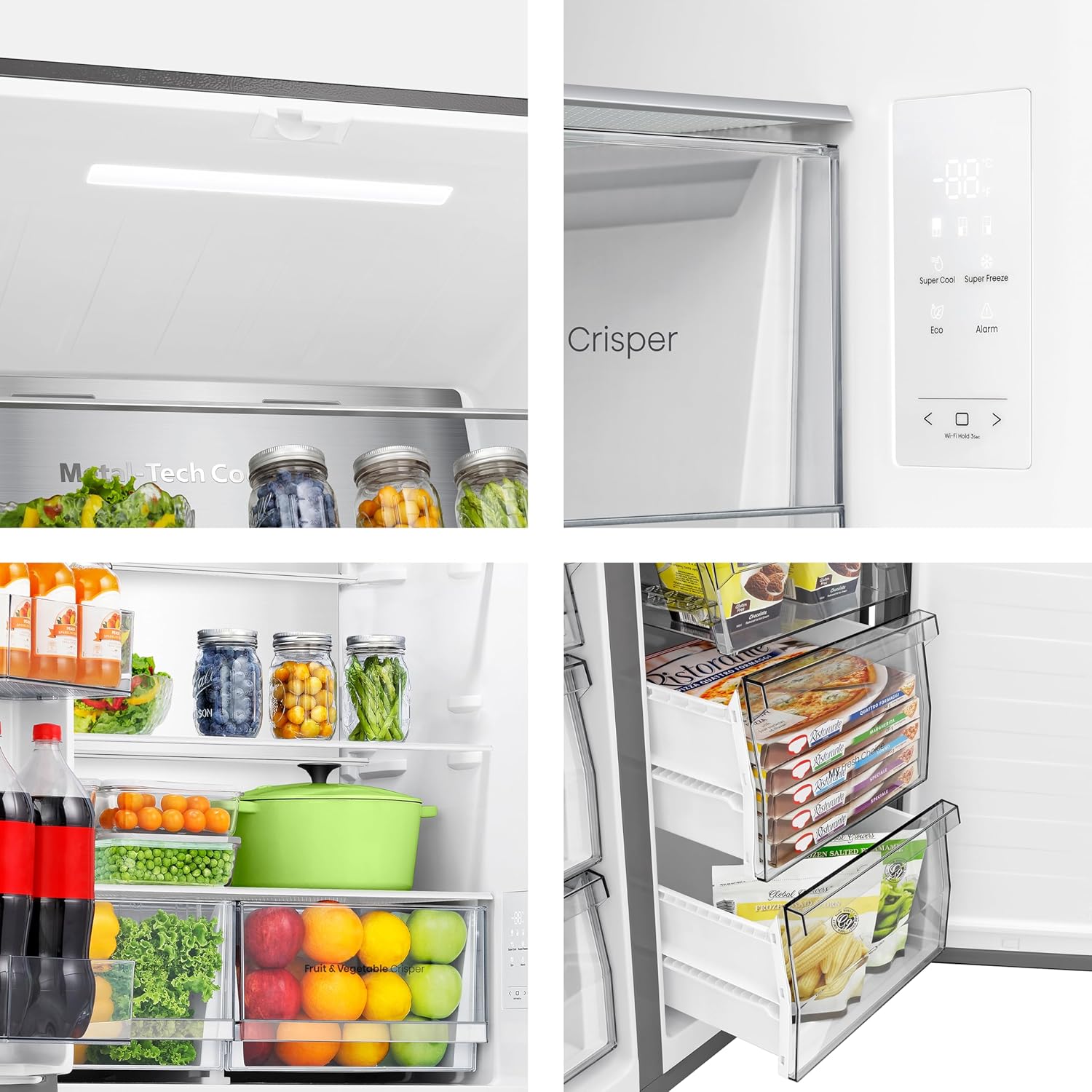 Frigorifero Multidoor 4 porte A Libera Installazione Hisense RQ5P470SAFE 483 Litri Classe E (A178,5xL79,4xP69,8) Total No Frost Nero