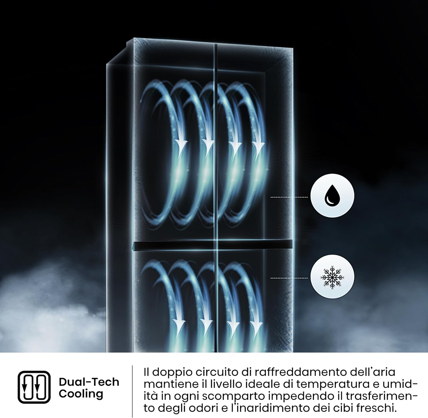 Frigorifero Multidoor 4 porte A Libera Installazione Hisense RQ5P470SAFE 483 Litri Classe E (A178,5xL79,4xP69,8) Total No Frost Nero