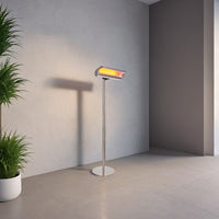 Mpc Estepona 2000w Palo Riscaldatore Riflettente Da Terra Su Piantana 2000w Grigio Dotato Di Curva Riflettente Orientabile Ed In Grado Di Concentrare Il Calore Con Telecomando Ip65