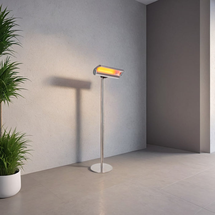Mpc Estepona 2000w Palo Riscaldatore Riflettente Da Terra Su Piantana 2000w Grigio Dotato Di Curva Riflettente Orientabile Ed In Grado Di Concentrare Il Calore Con Telecomando Ip65