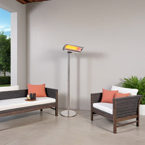 Mpc Estepona 2000w Palo Riscaldatore Riflettente Da Terra Su Piantana 2000w Grigio Dotato Di Curva Riflettente Orientabile Ed In Grado Di Concentrare Il Calore Con Telecomando Ip65