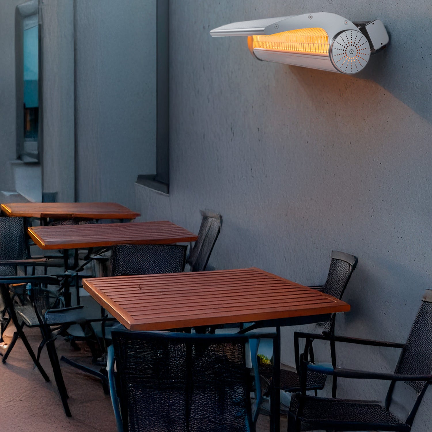 Mpc Estepona 2000w Riscaldatore Riflettente Parete Con Telecomando 2000w Grigio Con Telecomando Ottimo Anche Come Diffusore Di Calore a Parete Protetto Contro i Getti Dacqua Ip65