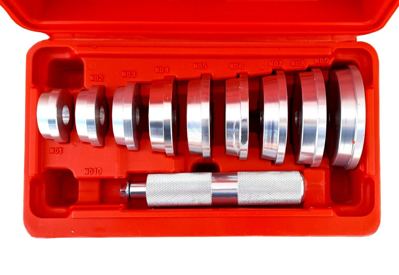 ESTRATTORI CUSCINETTI BOCCOLE SET 10 PZ CON VALIGETTA RUOTE AUTO MOTO CAMION