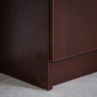 Armadio Scarpiera Moderno e Salvaspazio in Legno per 12 Paia con 4 Ripiani Aperti, 83x30x90 cm, color Caffè