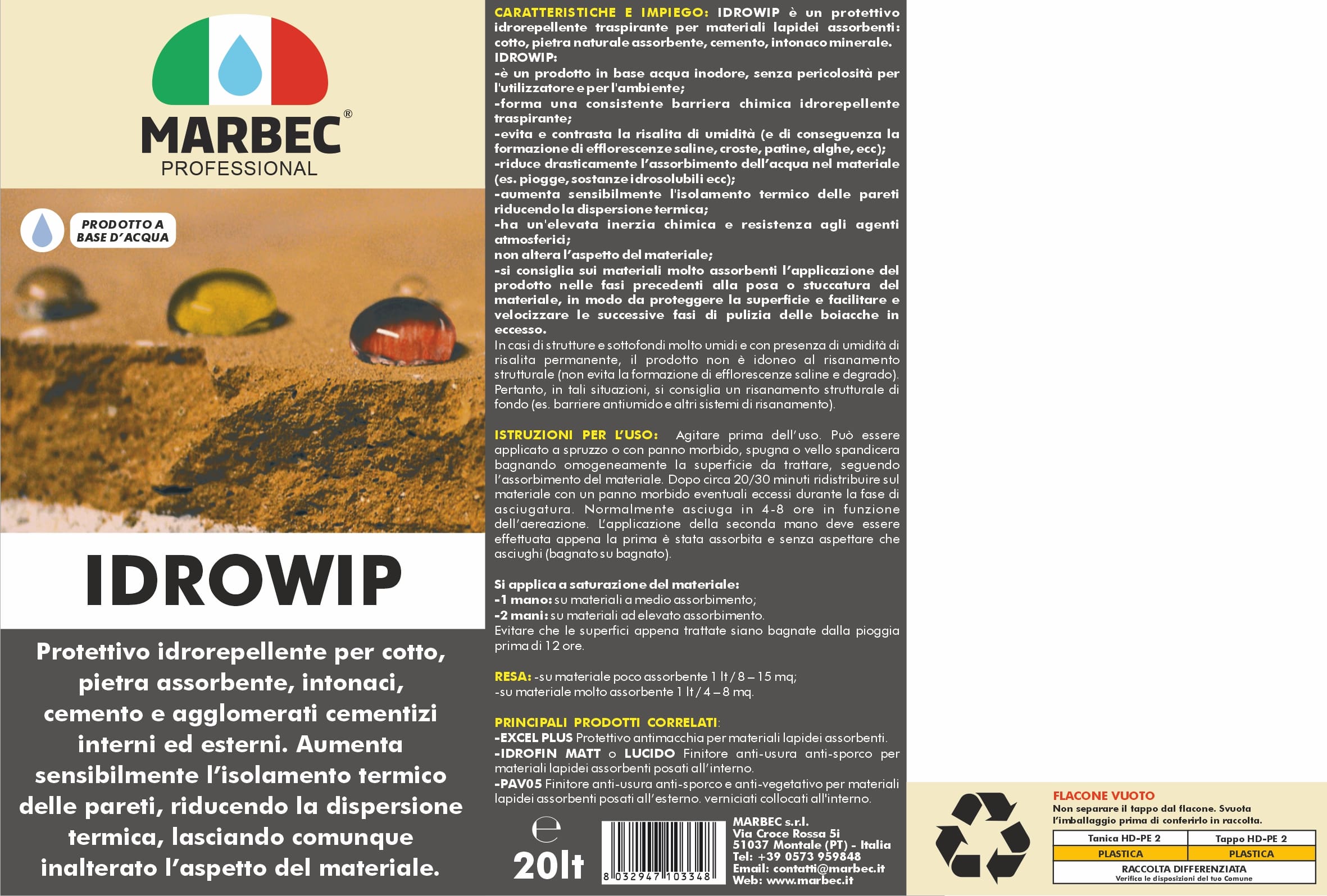 Protettivo idrorepellente IDROWIP   20LT
