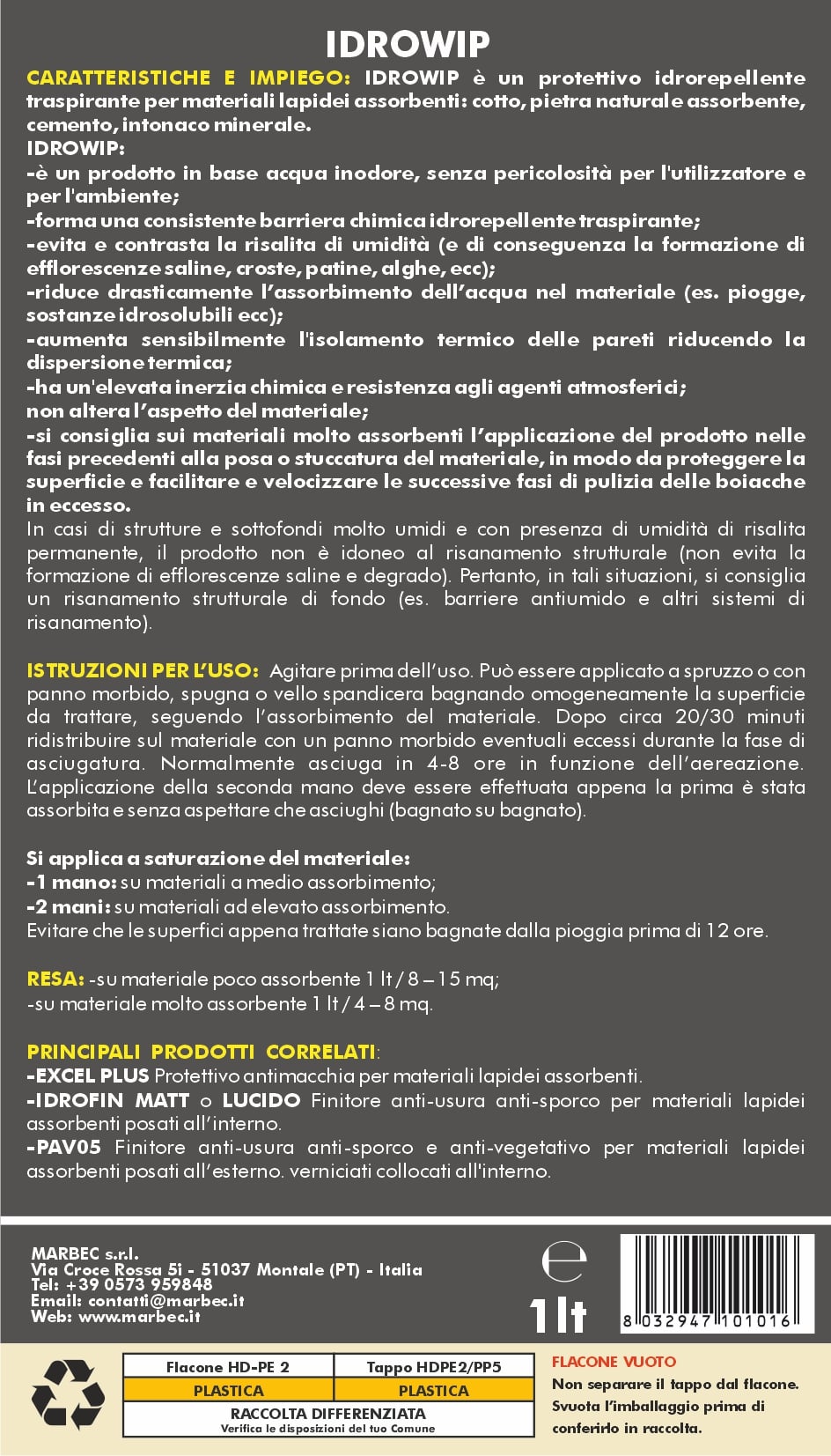 Protettivo idrorepellente IDROWIP   1LTx6Pz