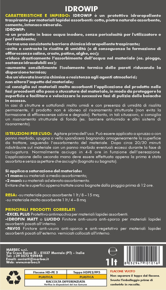 Protettivo idrorepellente IDROWIP   1LTx6Pz