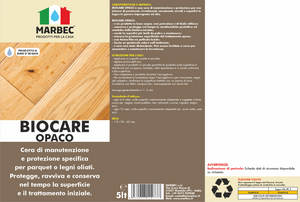 Cera per legno oliato BIOCARE OPACO   5LT