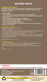 Cera per legno oliato BIOCARE OPACO   1LT