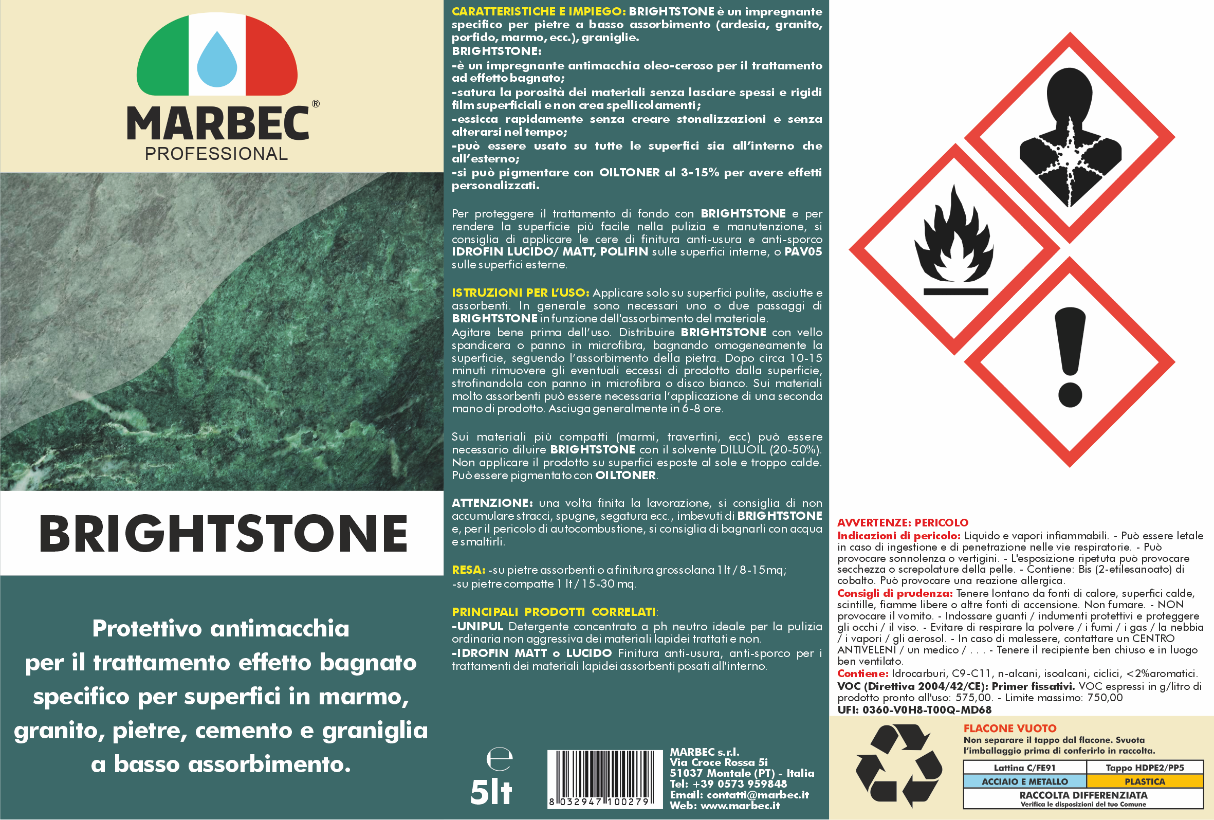 Impregnante BRIGHTSTONE   5LTx4Pz