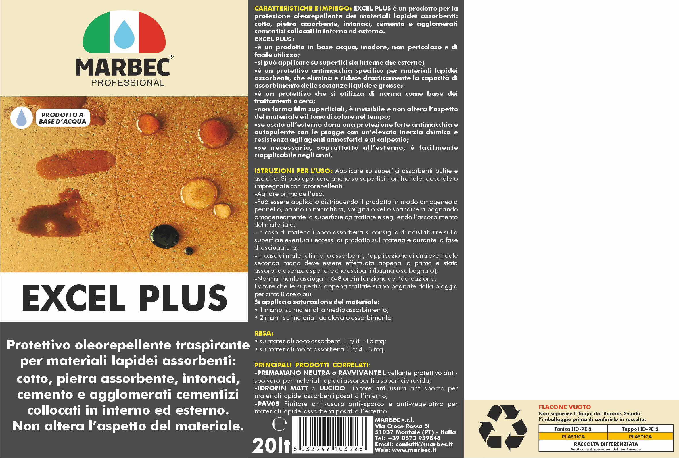 Trattamento pavimenti in cotto EXCEL PLUS   20LT