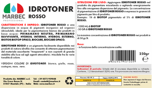 Pigmento idrosolubile rosso IDROTONER ROSSO   250GR