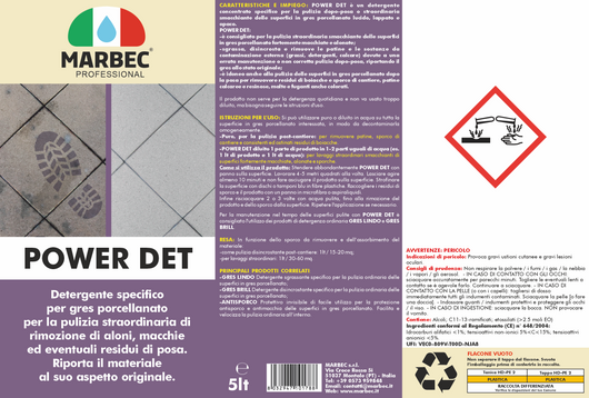 Come pulire il gres porcellanato POWER DET   5LT
