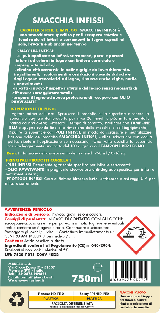 Smacchia Infissi 750ML