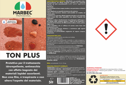 Protettivo effetto bagnato per pietre e cotto TON PLUS   5LTx4Pz