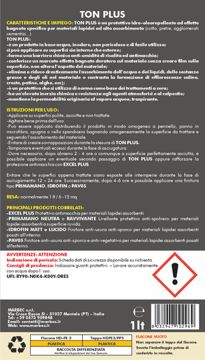 Protettivo effetto bagnato per pietre e cotto TON PLUS   1LTx6Pz