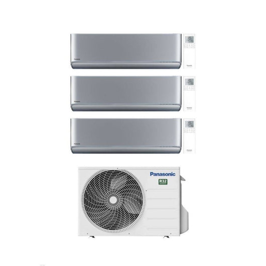 Climatizzatore Condizionatore Panasonic Trial Split Inverter Serie Etherea Silver 7+7+9 con CU-3Z68TBE R-32 Wi-Fi Integrato Colore Argento 7000+7000+9000