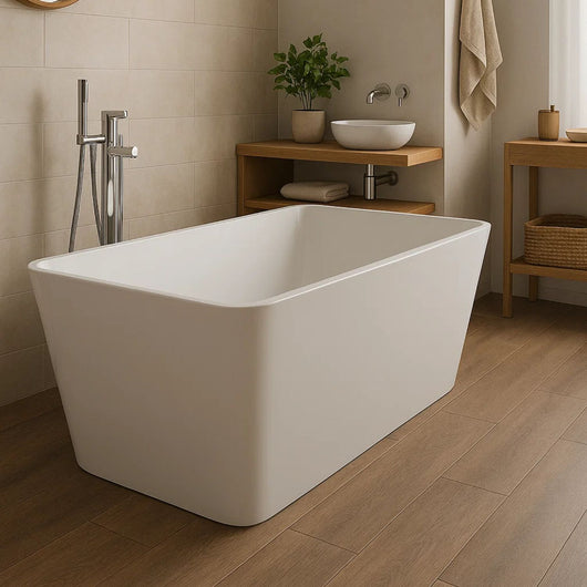 Vasca da bagno freestanding rettangolare acrilico bianco lucido 3 misure *** misure 170x80x58 cm, confezione 1